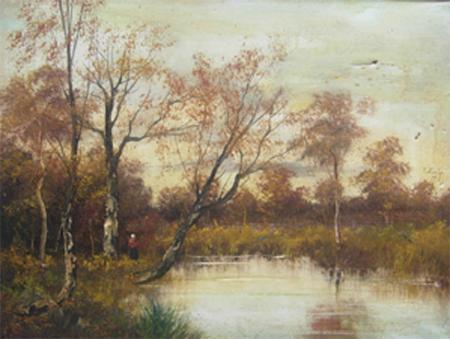 PEYSAGE  Huile HENRY 1899